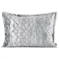 Poszewka na poduszkę 50x70 cm welwetowa srebrna, pikowana metoda hot press zdobiona błyszczącym przecieranym nadrukiem BLINK 43 Eurofirany Premium