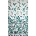 Zasłona granatowo, turkusowa zdobiona nadrukiem roślinnym 140x250 przelotka - PILAR