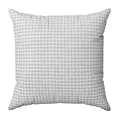 Poszewka szyta FLAVIO srebrna z dwustronnej tkaniny, deseń w krateczkę z dodatkiem srebrnej nici