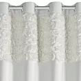 Zasłona kremowa z welwetu zdobiona aplikacją 3D róż 140x250 cm przelotka - ROSES Eva Minge