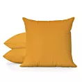 Poszewka szyta DORA - HIT musztardowa z miękkiej tkaniny o welurowej strukturze