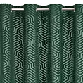 Zasłona welwetowa ciemnozielona we wzór geometryczny 140x250 przelotka - INGA - Pierre Cardin