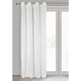 Zasłona biała zdobiona futerkiem 140x250 cm przelotka - MARION