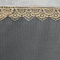 Firana biała z gładkiej matowej mikrosiateczki z ozdobną złotą koronką 300x250 cm przelotka MERIL