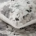 Pościel 220x200 cm bawełniana kolor biały, stalowy w romantycznym stylu z kwiatowym wzorem SPRING 9