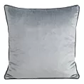 Poszewka na poduszkę 60x60 cm welwetowa kolor srebrny o delikatnym połysku z ozdobną lamówką GAJA 2
