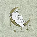 Ponczo kąpielowe dziecięce 60x120 cm bawełniane kolor miętowy z aplikacją misia 310 g/m2 BABY 74