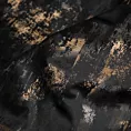 Zasłona szyta na taśmie 5 cm czarno złocista z tkaniny welwetowej zdobionej połyskującym drukiem