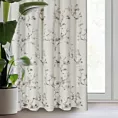 Zasłona welwetowa kremowo, szampańska z nadrukiem kwiatu jabłoni 140x270 cm taśma - SELENA