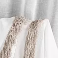 Firana szyta na przelotkach naturalna z matowej, miękkiej tkaniny ozdobionej szenilowymi frędzlami Italissima Eva Minge