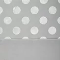 Zasłona gotowa BLINK z ozdobnym pasem z nadrukiem w srebrne grochy