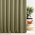 Zasłona szyta na taśmie fala ciemnooliwkowa z tkaniny o naturalnym splocie z efektem melanżu