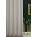 Zasłona szyta na flexach jasnobeżowa z gładkiej tkaniny zaciemniającej typu dimout wykończona obciążnikiem