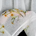 Zazdrostka  biało, żółta z etaminy zdobiona nadrukiem narcyzów i koronką 30x150 cm tunel FLORA