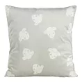Poszewka na poduszkę 45x45 cm welwetowa, popielato biała z motywem baranków KIDS DESIGN 91