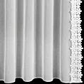 Komplet 2 szt. firan białych z ozdobną ażurową aplikacją 140x270 cm taśma KAJA