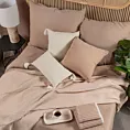 Pościel 160x200 cm bawełniana z dodatkiem wiskozy kolor beżowy w paseczki SEVILLE 7 Terra Collection