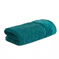 Ręcznik do rąk 30x50 cm bawełniany kolor ciemno turkusowy z kontrastującymi paseczkami 500 g/m2 SIBEL