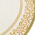 Podładka na stół biało, złota średnica 38 cm MAJORKA zdobiona błyszczącym wzorem ornamentu