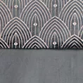Zasłona grafitowa z aplikacją z błyszczącego welwetu 140x250 cm przelotka - AGNES - Design 91