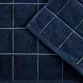 Ręcznik kąpielowy 70x140 cm bawełniany kolor granatowy z wytłaczanym wzorem kraty 550 g/m2 LUKAS - kolekcja TOLEDO