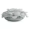 Okrągła poszewka o średnicy 40 cm srebrna z ozdobnym kwiatem 3D FLORES 6