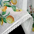 Zazdrostka biało, zielona z etaminy zdobiona nadrukiem cytryn 60x150 cm tunel CLOE