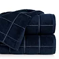 Ręcznik kąpielowy 70x140 cm bawełniany kolor granatowy z wytłaczanym wzorem kraty 550 g/m2 LUKAS - kolekcja TOLEDO