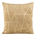 Poszewka na poduszkę 45x45 cm welwetowa beżowa z nadrukiem geometrycznym BLINK 29