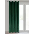 Zasłona welwetowa ciemnozielona z kryształkami 140x250 cm przelotka - ARIADNA