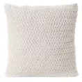 Poszewka na poduszkę 45x45 cm kremowa z miękkiej tkaniny z dodatkiem błyszczącej nici LARIS