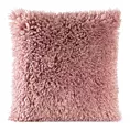 Poszewka na poduszkę 45x45 cm o strukturze miękkiego futra pudrowo różowa SANA
