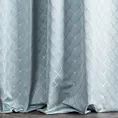 Zasłona szyta na taśmie 5 cm LANA błękitna w elegancki wzór marokańskiej koniczyny z lekkim połyskiem