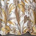 Zasłona beżowo, biała z wzorem egzotycznych liści 140x250 cm przelotka - BARI - Design 91
