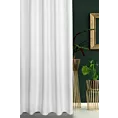 Zasłona szyta na taśmie 5 cm biała z gładkiej tkaniny typu dimout wykończona obciążnikiem