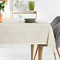 Obrus kremowy 140x220 cm INES 12 z przetykaną błyszczącą nicią