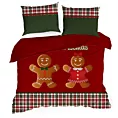 Pościel świąteczna GINGER 1 z wysokiej jakości bawełny ze wzorem ludzików z piernika
