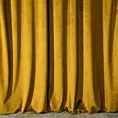 Zasłona musztardowa z matowego welwetu 140x270 cm taśma - MELANIE