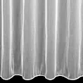 Firana szyta na taśmie 5 cm biało srebrna z matowej tkaniny z połyskujaca nicią, wykończona obciążnikiem