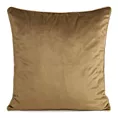Poszewka na poduszkę 45x45 cm welwetowa kolor miodowy o delikatnym połysku z ozdobną lamówką GAJA 2