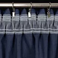 Zasłona granatowa z falbaną z tkaniny o płóciennym splocie 140x260 cm taśma - LENA