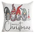 Poszewka na poduszkę świąteczna 45x45 cm z widocznym splotem i uroczym motywem skrzatów