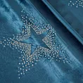 Bieżnik na stół granatowy 40x140 cm welwetowy ILONA zdobiony aplikacją w gwiazdki z cyrkonii