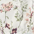 Prześcieradło z gumką 220x200 cm z bawełny kolor różowy,zielony z wzorem roślinnym 105 g/m2 PRINT