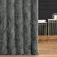 Zasłona szyta na taśmie 5 cm popielata z miękkiej tkaniny szenilowej