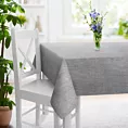 Obrus szyty popielaty z miękkiej szenilowej tkaniny z efektem melanżu