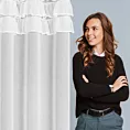 Firana biała z etaminy zdobiona falbanami 140x250 cm przelotka SAMI