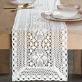 Bieżnik na stół 32x180 cm biały ażurowy MEGGY w stylu boho