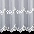 Firana szyta na taśmie 5 cm OCTAVIANA naturalna z matowej tkaniny ozdobionej kordonkowym wzorem ornamentowym