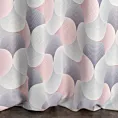 Zasłona szaro, różowa dimout z geometrycznym wzorem 140x250 cm przelotka - ASETA